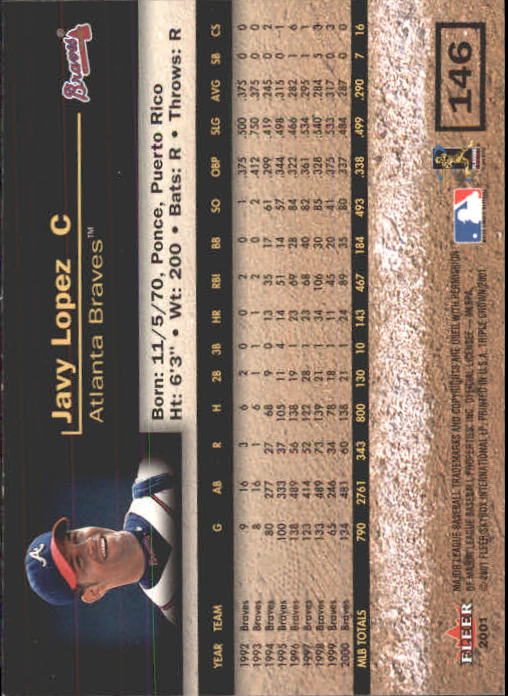 2001 Fleer Triple Crown Baseball "Main Set" Cards #1 to #150 - Picture 293 of 301