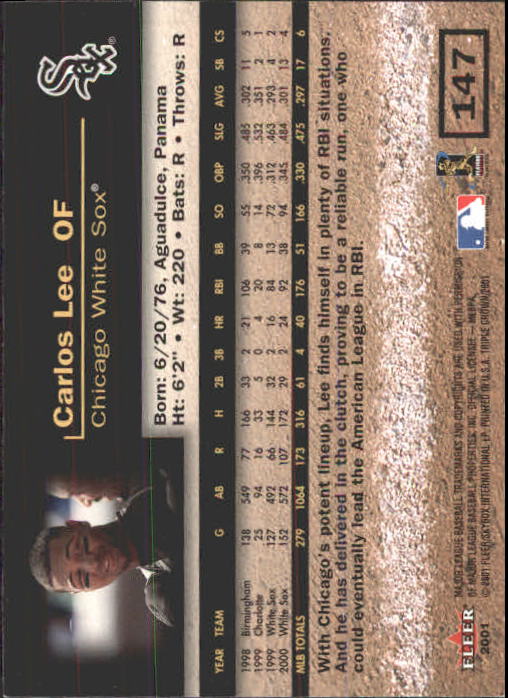 2001 Fleer Triple Crown Baseball "Main Set" Cards #1 to #150 - Picture 295 of 301