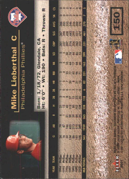 2001 Fleer Triple Crown Baseball "Main Set" Cards #1 to #150 - Picture 301 of 301