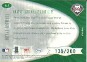 2001 Leaf Certified Materials #112 Johnny Estrada FF Fld Glv RC back image