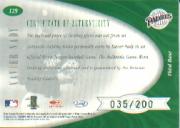 2001 Leaf Certified Materials #129 Xavier Nady FF Fld Glv back image