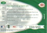 2001 Leaf Certified Materials #138 Adam Dunn FF Fld Glv back image