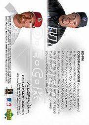 2001 SPx Winning Materials Base Duos #B2PM Mike Piazza/Mark McGwire back image