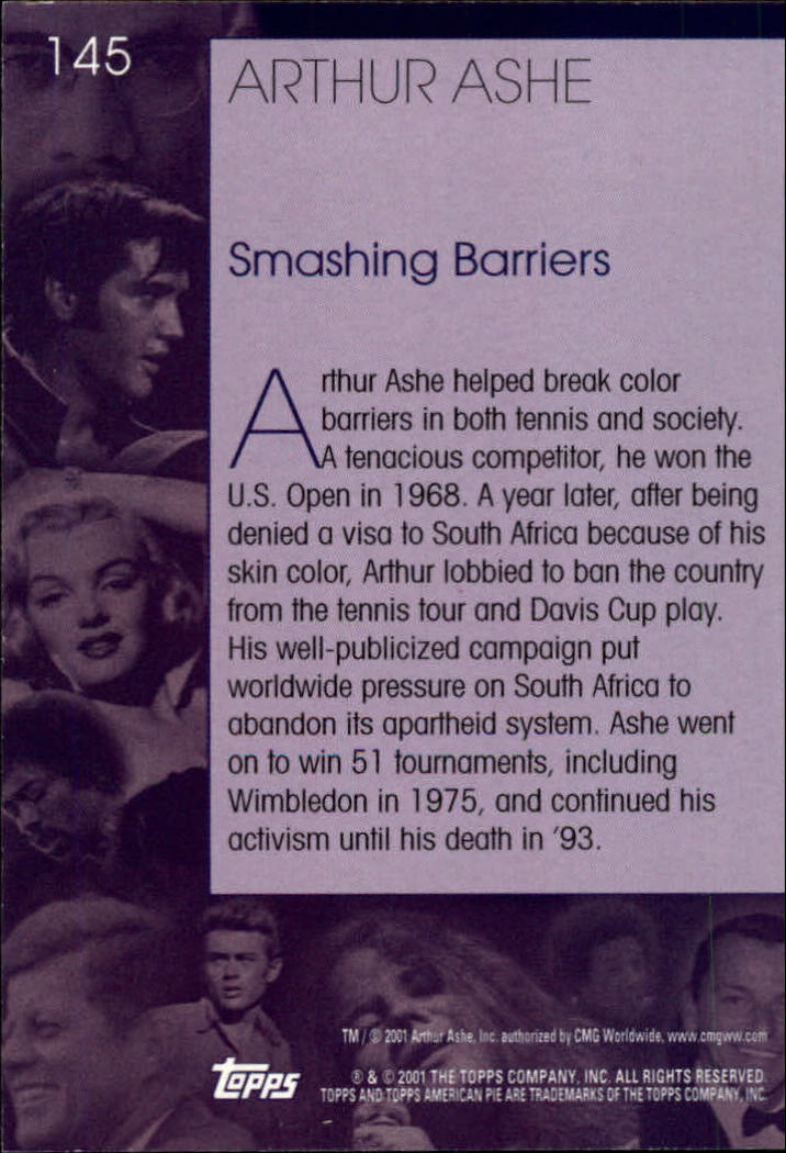 2001 Topps American Pie #145 Arthur Ashe back image