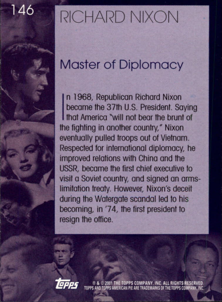 2001 Topps American Pie #146 Richard Nixon back image