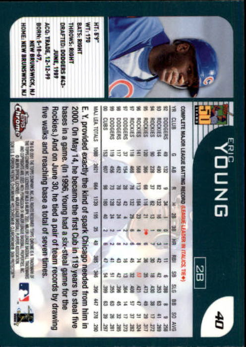 2001 Topps Chrome #40 Eric Young back image