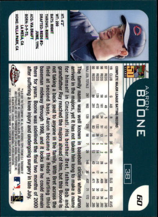 2001 Topps Chrome #60 Aaron Boone back image