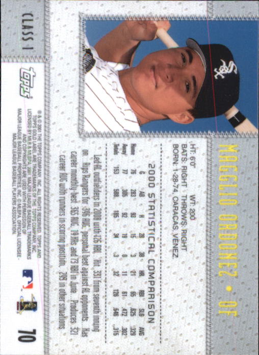 2001 Topps Gold Label Class 1 #70 Magglio Ordonez back image