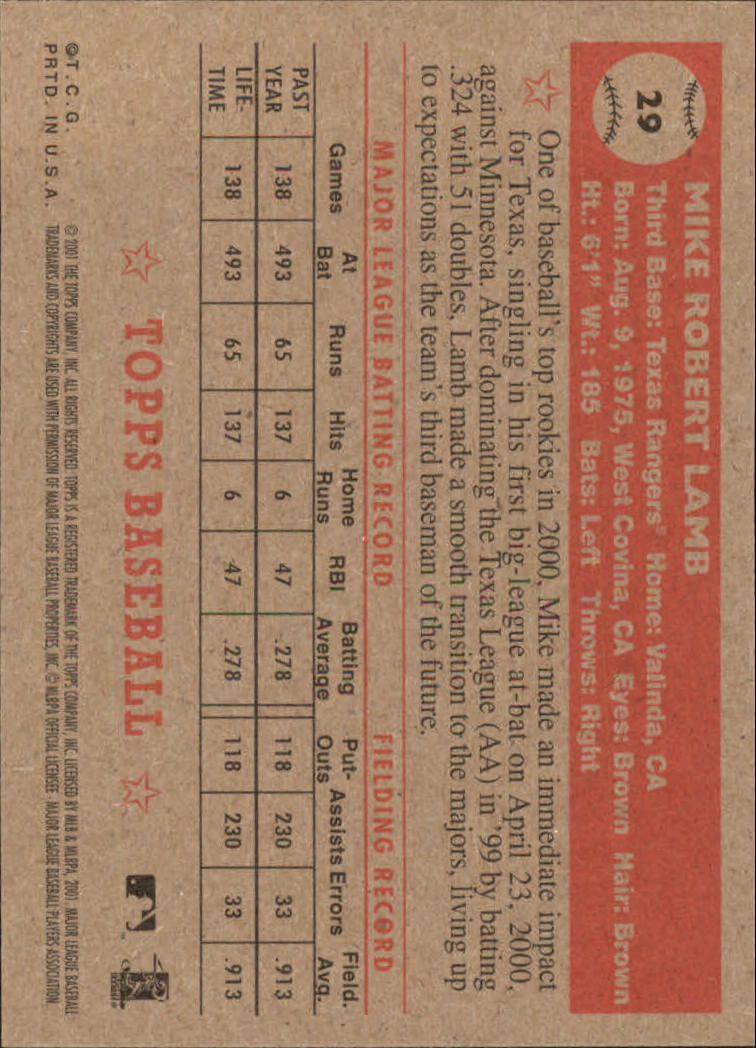 B3272- 2001 Topps Heritage BB Cards 1-200 +Rookies -You Pick- 15+ FREE US SHIP - Picture 75 of 465