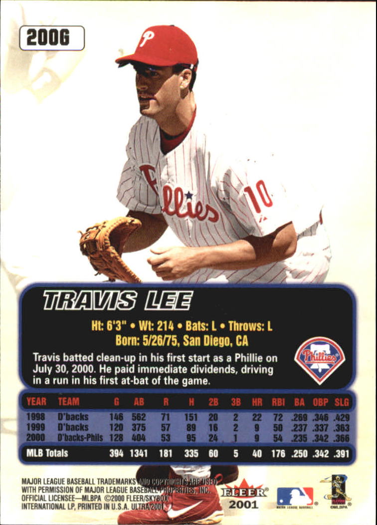 2001 Ultra Gold Medallion #200 Travis Lee back image