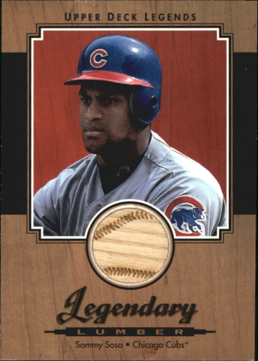 Sammy Sosa player worn jersey patch baseball card (Chicago Cubs) 2001 Upper  Deck Legends #JSS