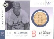 2001 Upper Deck Legends of NY Game Bat #LDBBH Billy Herman