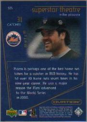 2001 Upper Deck Ovation Superstar Theatre #ST5 Mike Piazza back image