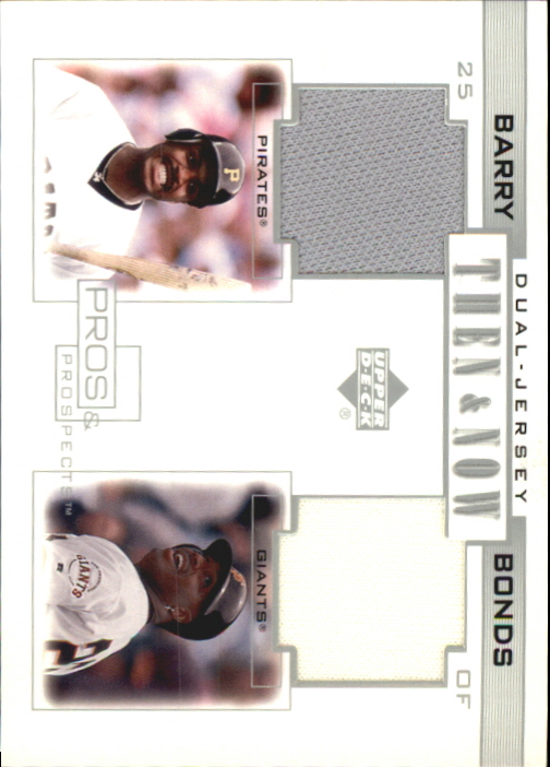 2001 Upper Deck Pros and Prospects Then and Now Game Jersey #TNB Barry Bonds
