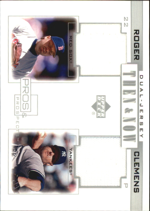 2001 Upper Deck Pros and Prospects Then and Now Game Jersey #TNRC Roger Clemens