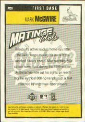 2001 Upper Deck Vintage Matinee Idols #M20 Mark McGwire back image