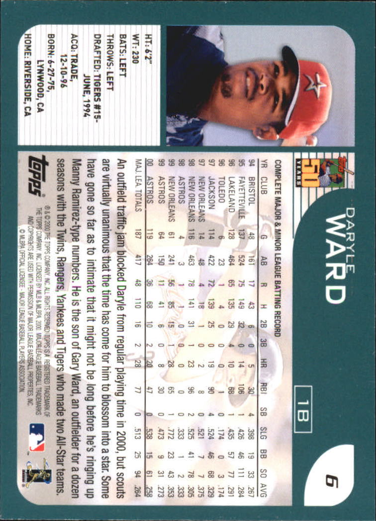 2001 Topps #6 Daryle Ward back image