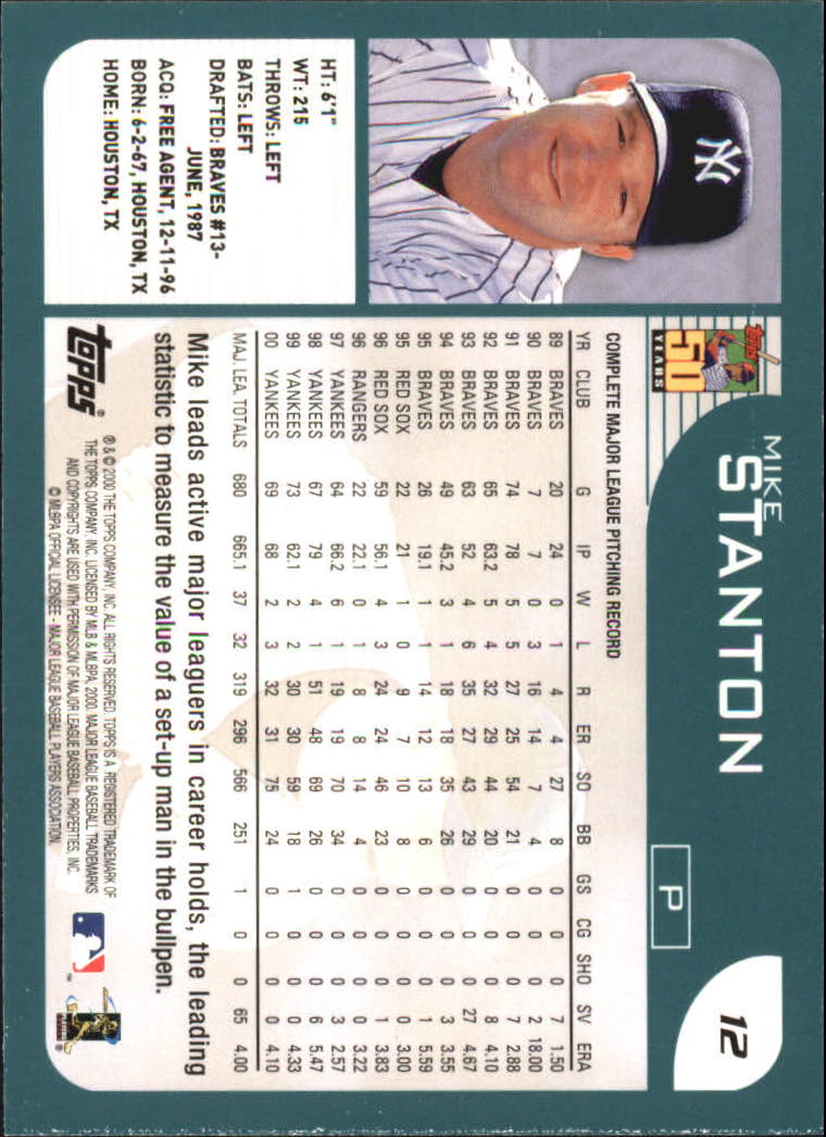 2001 Topps #12 Mike Stanton - NM-MT