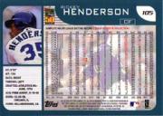 2001 Topps #105 Rickey Henderson back image