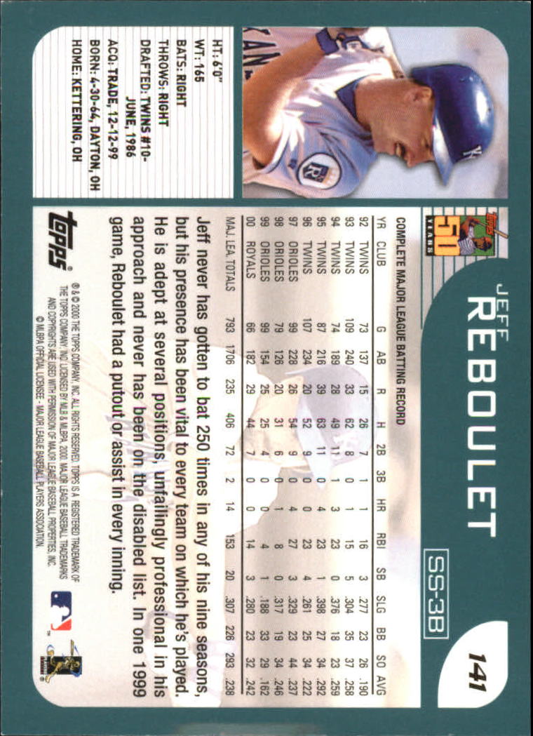 2001 Topps #141 Jeff Reboulet back image