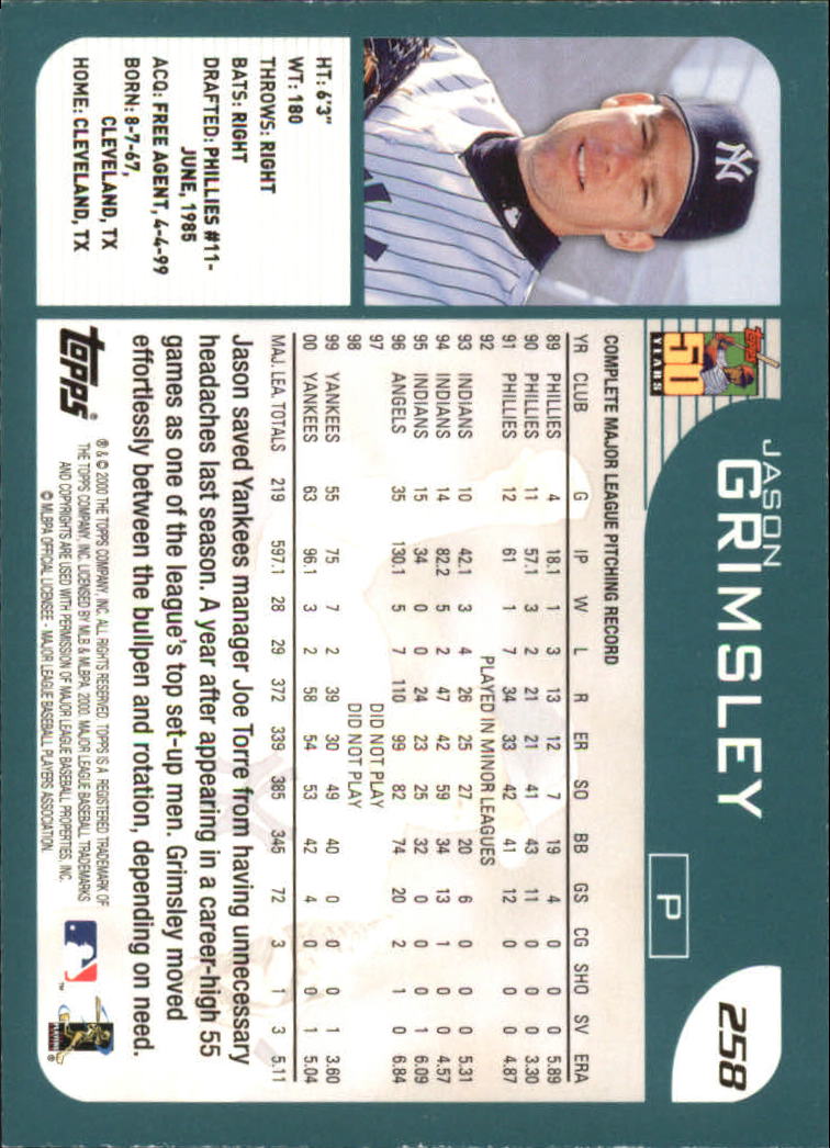 2001 Topps Baseball Card Pick (Base) 1-260 - Bild 494 von 498
