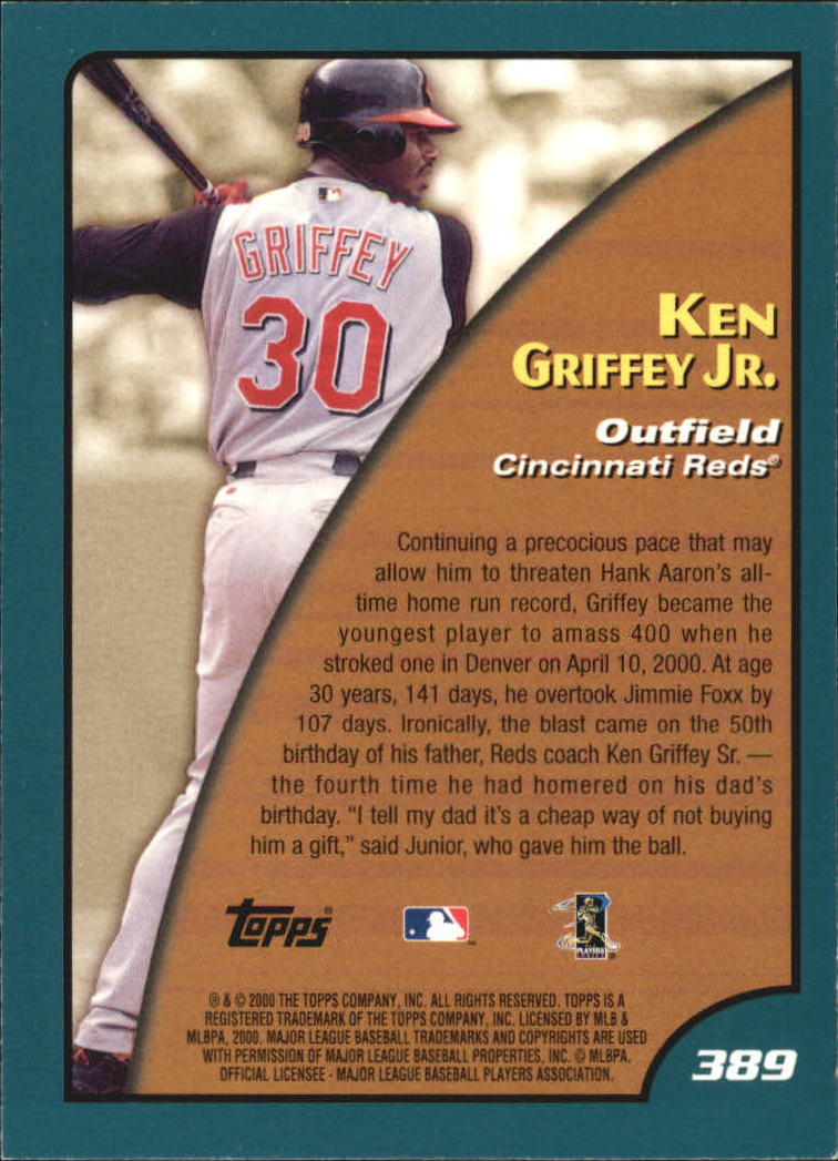 2001 Topps #389 Ken Griffey Jr. SH back image