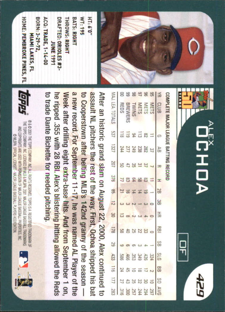 A2486- 2001 Topps Baseball Cards 252-501 +Rookies -You Pick- 15+ FREE US SHIP - Picture 355 of 493