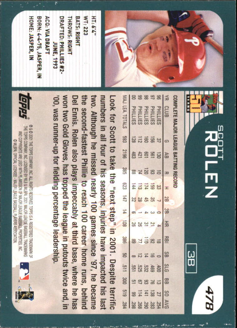 A2486- 2001 Topps Baseball Cards 252-501 +Rookies -You Pick- 15+ FREE US SHIP - Picture 449 of 493