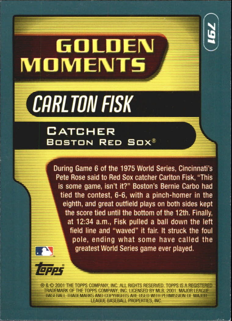 2001 Topps #791 Carlton Fisk GM back image