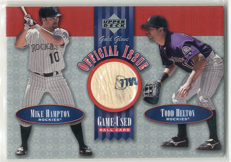 2001 Upper Deck Gold Glove Official Issue Game Ball #OIHH Mike Hampton/Todd Helton