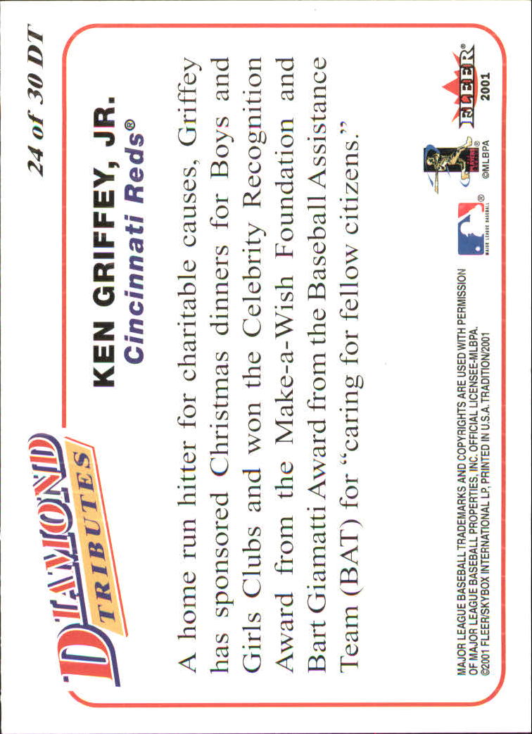 2001 Fleer Tradition Baseball "Diamond Tributes" Insert Cards - Picture 31 of 37