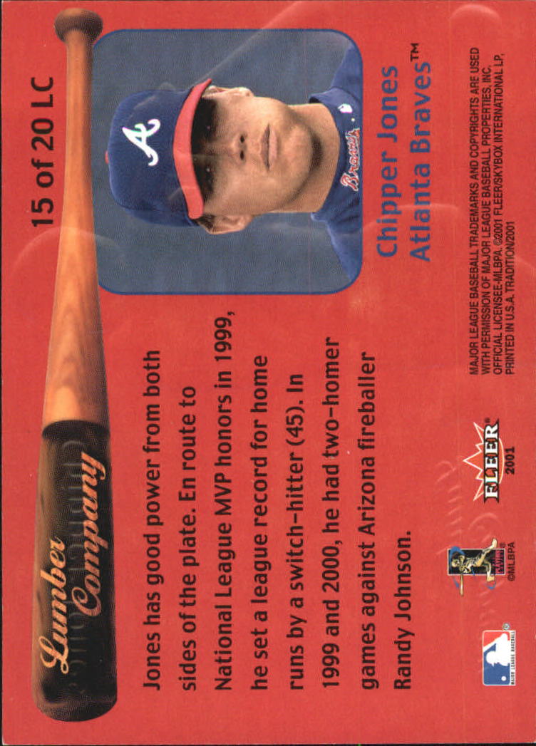 2001 Fleer Tradition Baseball "Lumber Company" Insert Cards - Picture 19 of 25