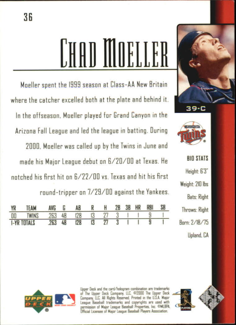 2001 Upper Deck #36 Chad Moeller SR back image