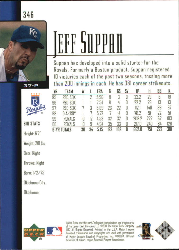 2001 Upper Deck #346 Jeff Suppan back image