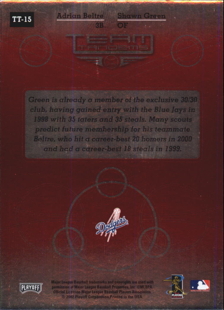 2002 Absolute Memorabilia Team Tandems BASEBALL You Pick - Picture 12 of 25