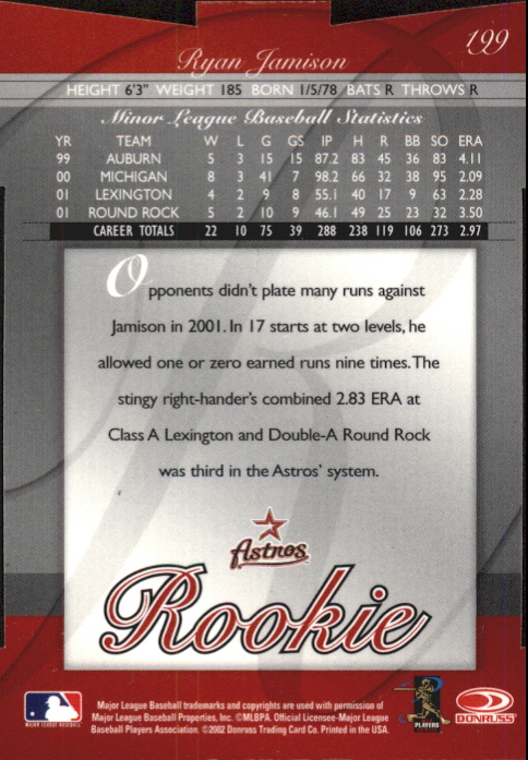Carte Parallele Donruss Elite Baseball 2002 "Aspirazioni - Campioni - Stato" - Foto 7 di 13