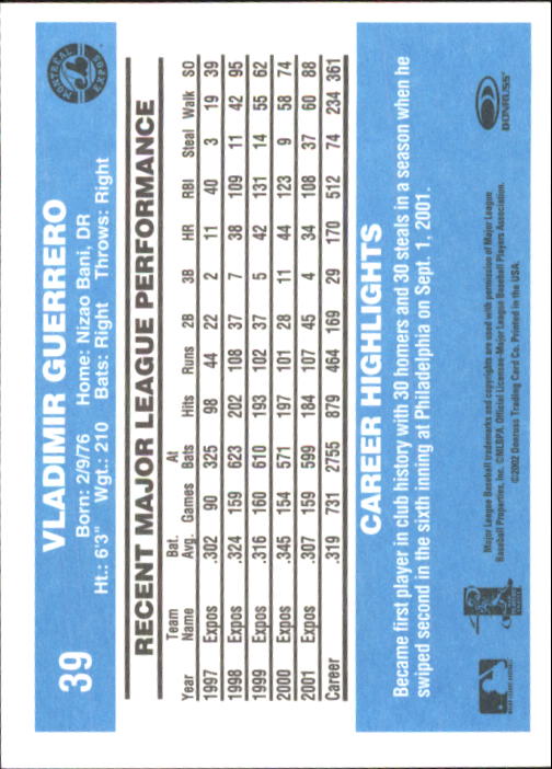 B3032- 2002 Donruss Originals Baseball Cards 1-250 -You Pick- 15+ FREE US SHIP - Picture 77 of 491