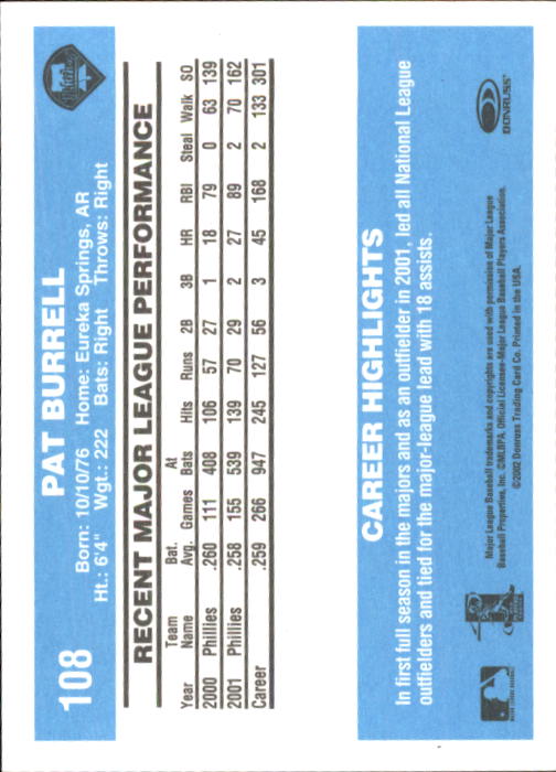 B3032- 2002 Donruss Originals Baseball Cards 1-250 -You Pick- 15+ FREE US SHIP - Picture 211 of 491