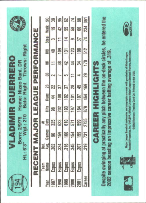 B3032- 2002 Donruss Originals Baseball Cards 1-250 -You Pick- 15+ FREE US SHIP - Picture 381 of 491
