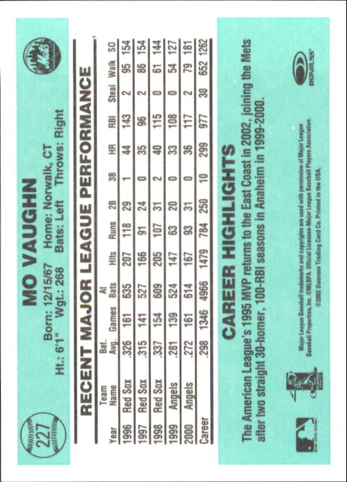 B3032- 2002 Donruss Originals Baseball Cards 1-250 -You Pick- 15+ FREE US SHIP - Picture 447 of 491