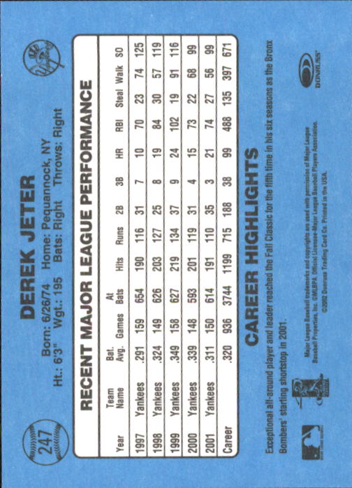 B3032- 2002 Donruss Originals Baseball Cards 1-250 -You Pick- 15+ FREE US SHIP - Picture 485 of 491