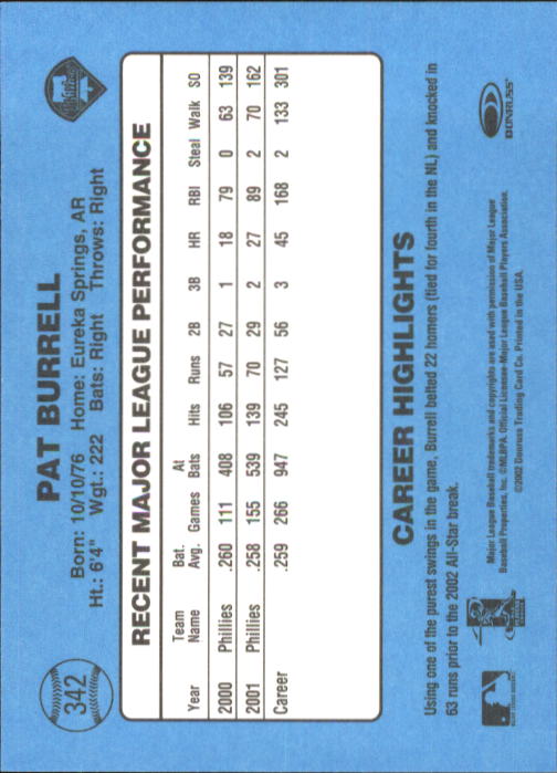 B3032- 2002 Donruss Original Baseball #S 251-417 -du Pick- 15 + Gratis US Schiff - Bild 177 von 299