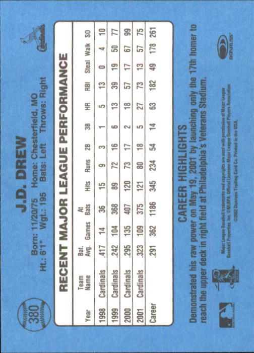 B3032- 2002 Donruss Original Baseball #S 251-417 -du Pick- 15 + Gratis US Schiff - Bild 249 von 299