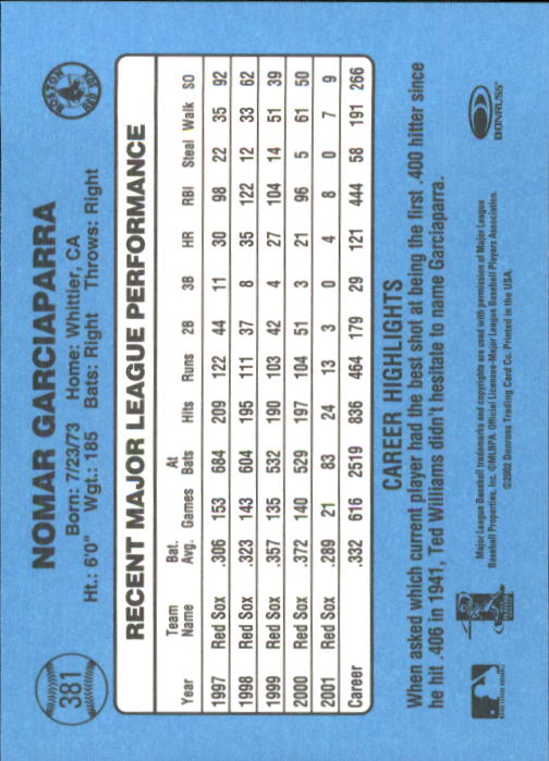 B3032- 2002 Donruss Original Baseball #S 251-417 -du Pick- 15 + Gratis US Schiff - Bild 251 von 299