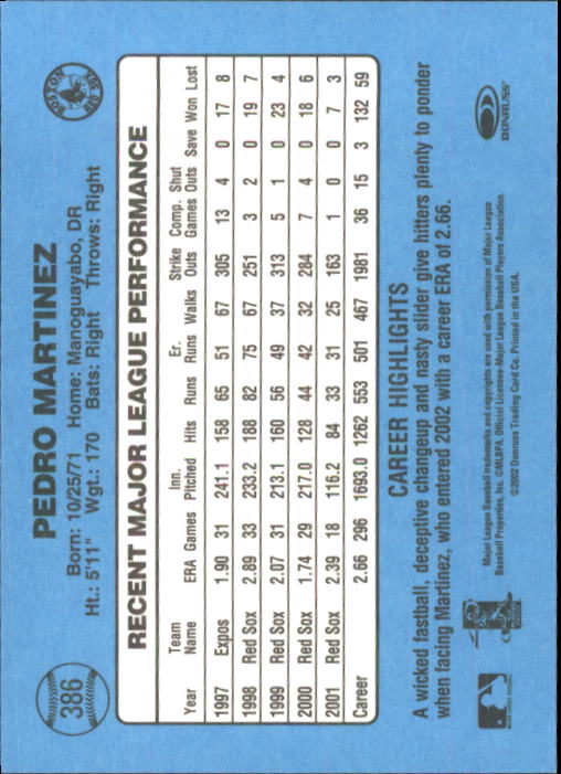 B3032- 2002 Donruss Original Baseball #S 251-417 -du Pick- 15 + Gratis US Schiff - Bild 261 von 299