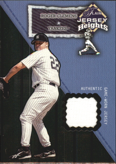 2002 Flair Jersey Heights #6 Roger Clemens SP