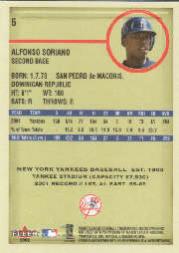 2002 Fleer Authentix #5 Alfonso Soriano back image