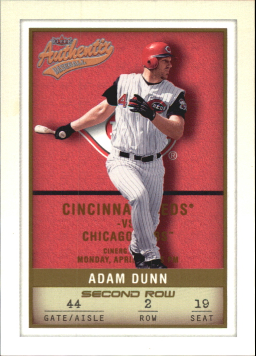2002 Fleer Authentix Second Row #9 Adam Dunn