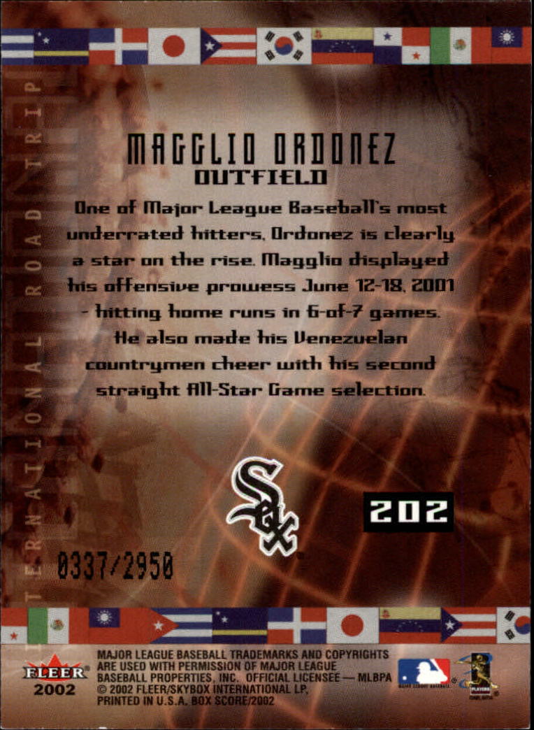 2002 Fleer Box Score #202 Magglio Ordonez IRT back image