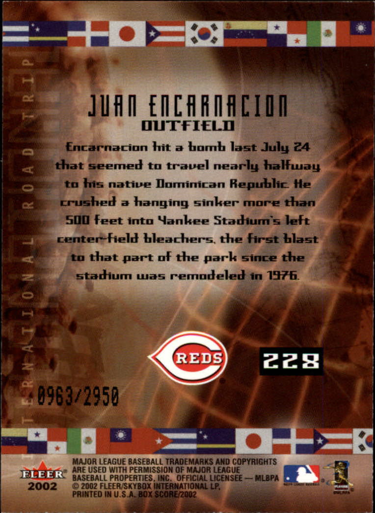 2002 Fleer Box Score #228 Juan Encarnacion IRT back image